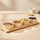 Excellent Houseware, miseczki na przekąski, na tacy, porcelanowe, 5 elementów