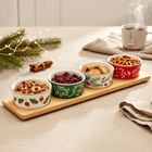 Excellent Houseware, miseczki na przekąski, na tacy, porcelanowe, 5 elementów