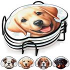 Excellent Houseware, podstawki pod kubek, w stojaku, pies, 4 szt.