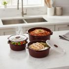 Excellent Houseware, pojemniki na żywność do mikrofalówki, okrągłe, 3 szt.