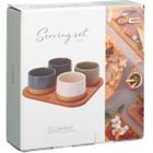 Excellent Houseware, Voyo, miseczki na przekąski na bambusowej tacy, 4 szt.