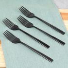 Excellent Houseware, widelczyki deserowe, stalowe, czarne, 4 szt.