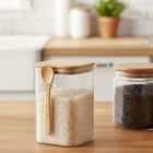 Excellent Houseware, Zuni, pojemniki szklane z pokrywkami, ryflowane szkło