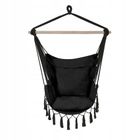 Extralink, Black Forest, hamak, fotel brazylijski, czarny, 100-130 cm