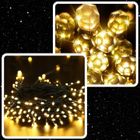 Extralink, lampki choinkowe, świąteczne, 10,5m, 100 LED, ciepłe, białe, na baterie