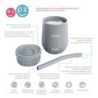 EZPZ, silikonowy kubeczek ze słomką Mini Cup + Straw Training System, 120 ml, szary