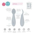 EZPZ, Tiny Spoon, silikonowa łyżeczka 2 szt. pastelowa szarość