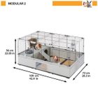 Ferplast, Modular 2, klatka modułowa dla królików i świnek, 109-72-56 cm