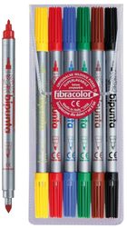 Fibracolor, Double Point, pisaki dwustronne, 6 kolorów