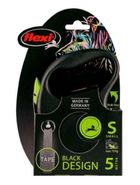Flexi, Black Design, smycz automatyczna, rozmiar S, 5 m, zielona
