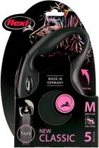 Flexi New Classic, smycz taśmowa, rozmiar M, 5m, czarna