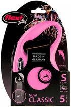 Flexi New Classic, smycz taśmowa, rozmiar S, 5m, różowa