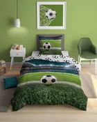 Fluo, komplet pościeli młodzieżowej, 140-200 cm + 70-80 cm, boisko