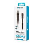 Forever, kabel micro-USB Shark, czarny, 1 m, 2A