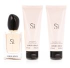 Giorgio Armani, Si, zestaw upominkowy, woda perfumowana, 50 ml + perfumowany balsam do ciała, 75 ml + perfumowany żel pod prysznic, 75 ml