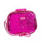 Girabrilla, cekinowa walizka z kosmetykami, różowo-srebrna