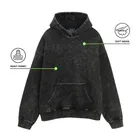 Grafitowa bluza z kapturem unisex o kroju oversize NOWEAR