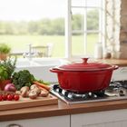 Hage, brytfanna żeliwna, emaliowana, gęsiarka, czerwona, 6l