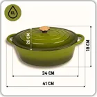 Hage, brytfanna żeliwna, emaliowana, gęsiarka, oliwkowa, 6l