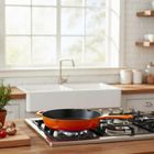 Hage, emaliowana patelnia żeliwna, pomarańczowa, 26 cm