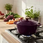 Hage, emaliowany garnek, żeliwny, eggplant, 22 cm, 3l