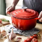 Hage, garnek żeliwny, emaliowany, czerwony, 24 cm, 4l