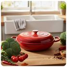 Hage, garnek żeliwny, emaliowany, płaski, czerwony, 30 cm, 3l