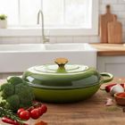 Hage, garnek żeliwny, emaliowany, płaski, oliwkowy, 30 cm, 3l