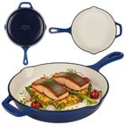 Hage, patelnia żeliwna, emaliowana, niebieska, 26 cm