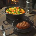 Hage, rondel żeliwny z patelnią 3w1, brytfanna