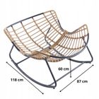 HaloFuture, nowoczesny fotel bujany z podnóżkiem, skandynawski kokon, szary