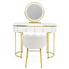 Hedo, Verdrid, toaletka kosmetyczna z lustrem LED, z krzesłem, biała, 100 cm