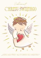 Henry, karnet A5 z kopertą, chrzest, złocony, anioł z serduszkiem