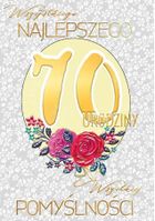 Henry, karnet A5 z kopertą, złocony, urodziny 70, balon glamur