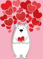 Henry, karnet B6, Walentynki, Biały miś