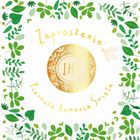 Henry, zaproszenie z kopertą, złocone, 15-15 cm, Komunia, opłatek, 5 szt.