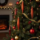 Home Styling Collection, bombki choinkowe, nietłukące, sople, czerwone, 15 cm, 4 szt.