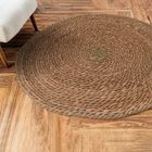 Home Styling Collection, dywan okrągły, pleciony z trawy morskiej, boho, 80 cm