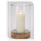 Home Styling Collection, lampion ozdobny z drewna mango i szkła, 26 cm, 41 cm