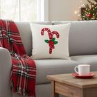 Home Styling Collection, poduszka dekoracyjna, świąteczny wzór, biała, 40-40 cm