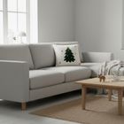 Home Styling Collection, poduszka dekoracyjna, świąteczny wzór, biała, 44-44 cm