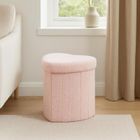 Home Styling Collection, Serce Alloy, pufa, tapicerka baranek, 34-28-35 cm