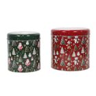 Home Styling Collection, świąteczny zestaw metalowych pojemników w różnych rozmiarach, 2 szt.