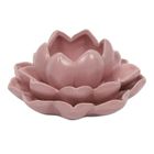 Home Styling Collection, świecznik na tealight z porcelany, kwiat lotosu, 12,5-13-6,5 cm