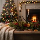 Home Styling Collection, świecznik trójramienny, metal, 22 cm