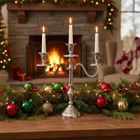 Home Styling Collection, świecznik trójramienny, srebrny, 30 cm