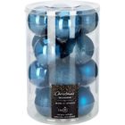 Home Styling Collection, szklane bombki świąteczne, niebieskie, 8 cm, 16 szt.