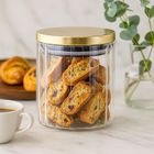 Home Styling Collection, szklany słoik ze złotą pokrywką