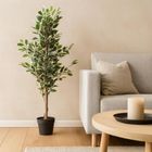 Home Styling Collection, sztuczne drzewko fikus w czarnej doniczce, 115 cm