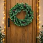 Home Styling Collection, wieniec świąteczny z jarzębiną i efektem śniegu, 42 cm